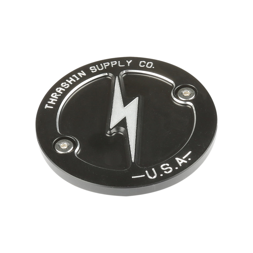 THRASHIN SUPPLY CO. - POINTS COVER - DISHED - BLACK - 2 HOLE - M8