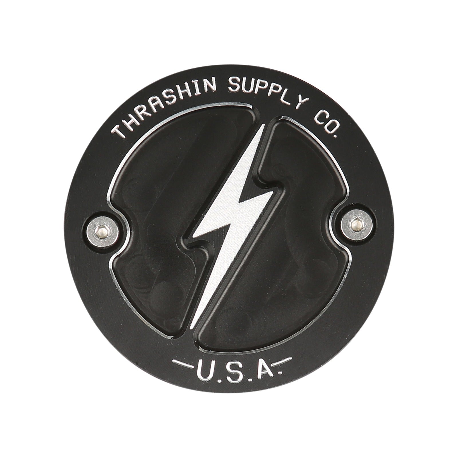 THRASHIN SUPPLY CO. - POINTS COVER - DISHED - BLACK - 2 HOLE - M8