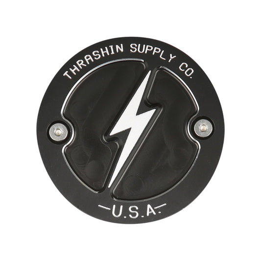 THRASHIN SUPPLY CO. - POINTS COVER - DISHED - BLACK - 2 HOLE - M8
