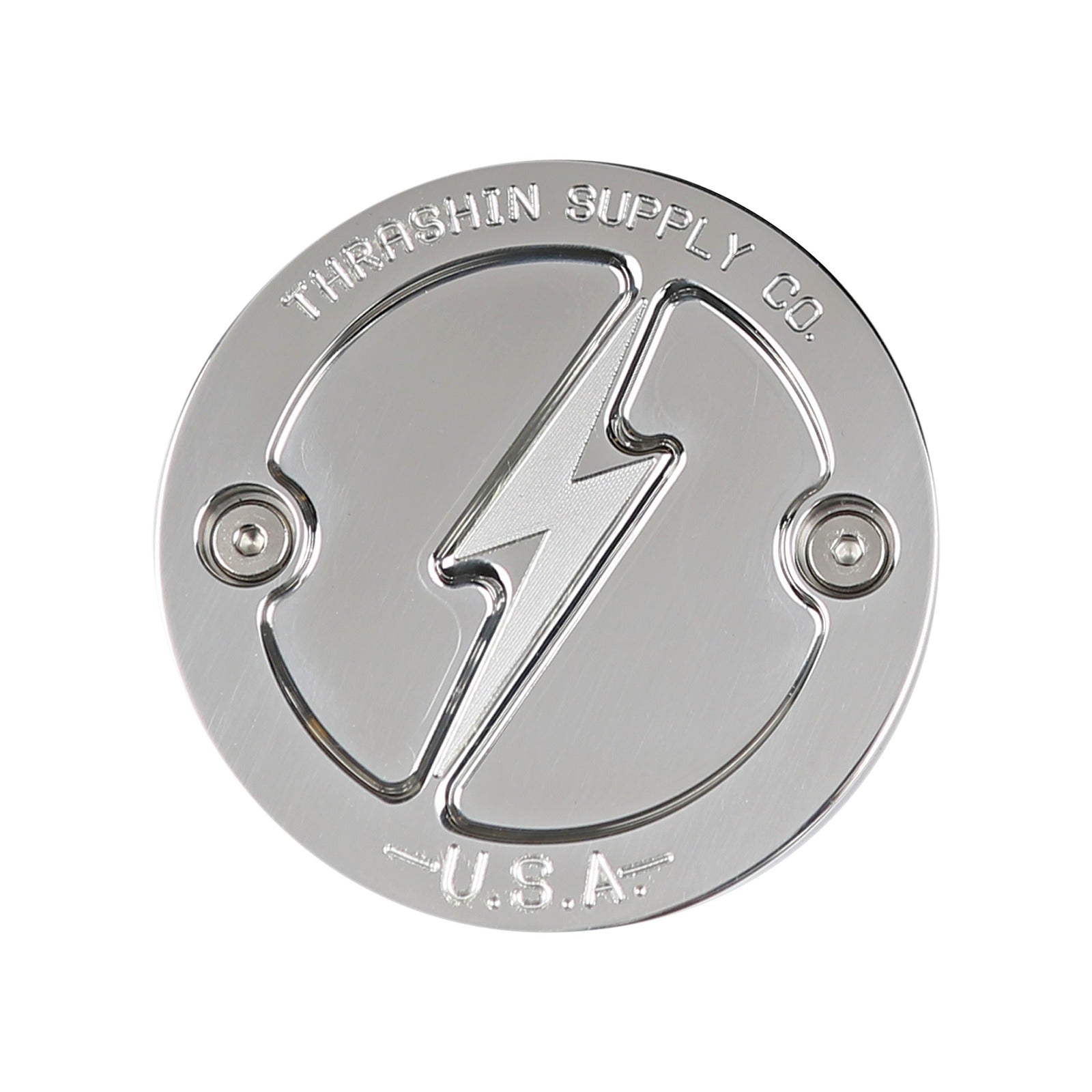 THRASHIN SUPPLY CO. - POINTS COVER - DISHED - POLISHED - 2 HOLE - M8