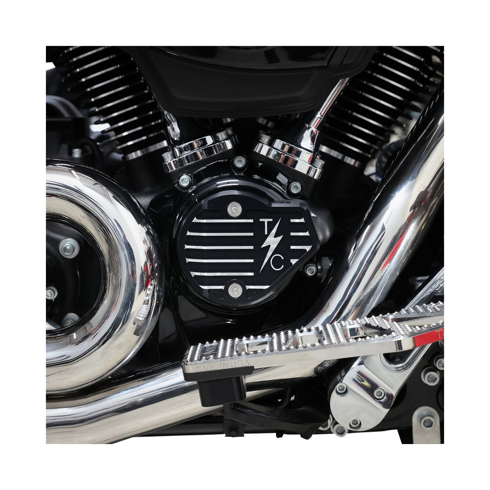 THRASHIN SUPPLY CO. - CAM COVER - GEN 2 - FINNED - TWICE CUT - BLACK - M8