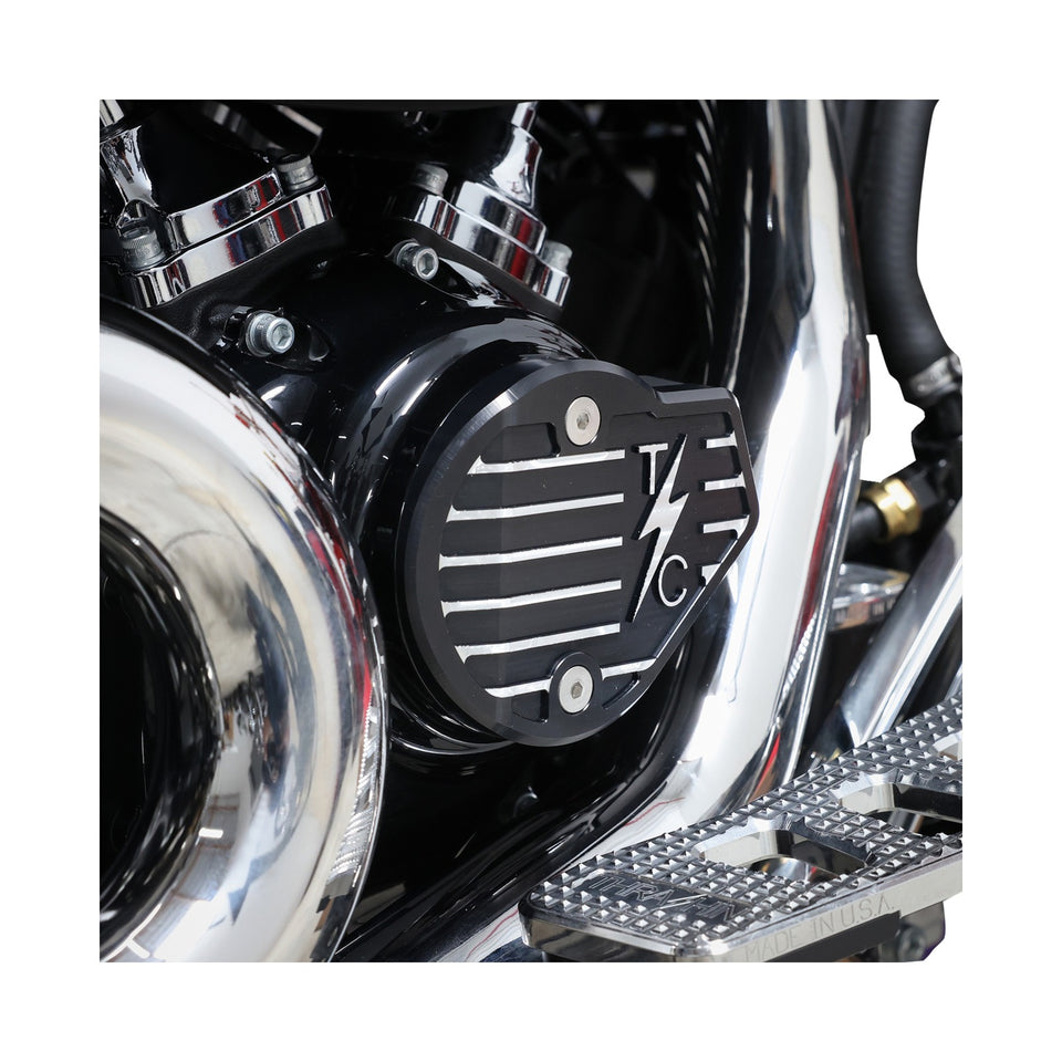 THRASHIN SUPPLY CO. - CAM COVER - GEN 2 - FINNED - TWICE CUT - BLACK - M8