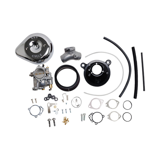 S&S CYCLE - SUPER E CARBURETOR WITH STEALTH AIR CLEANER KIT - CHROME - EVOLUTION BIG TWIN