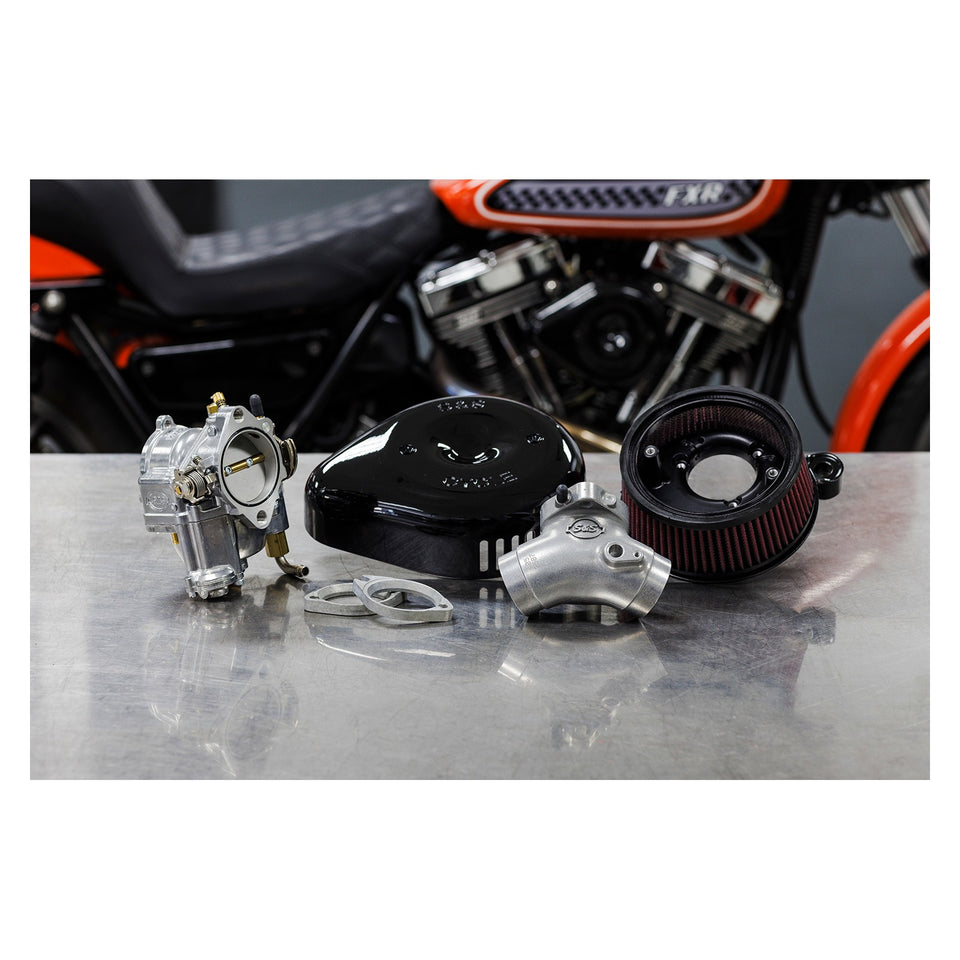 S&S CYCLE - SUPER G CARBURETOR WITH STEALTH AIR CLEANER KIT - GLOSS BLACK - EVOLUTION BIG TWIN