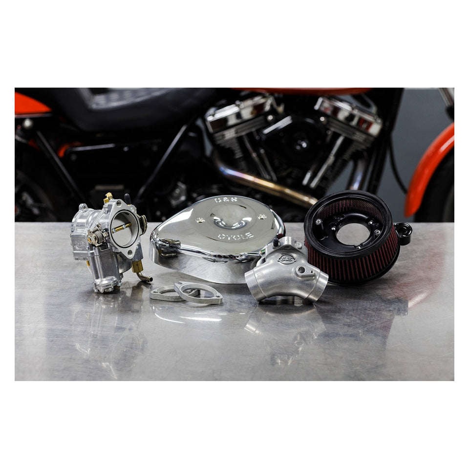 S&S CYCLE - SUPER E CARBURETOR WITH STEALTH AIR CLEANER KIT - CHROME - TWIN CAM