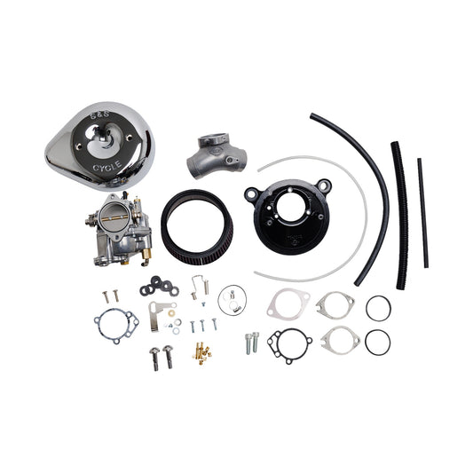 S&S CYCLE - SUPER E CARBURETOR WITH STEALTH AIR CLEANER KIT - CHROME - TWIN CAM