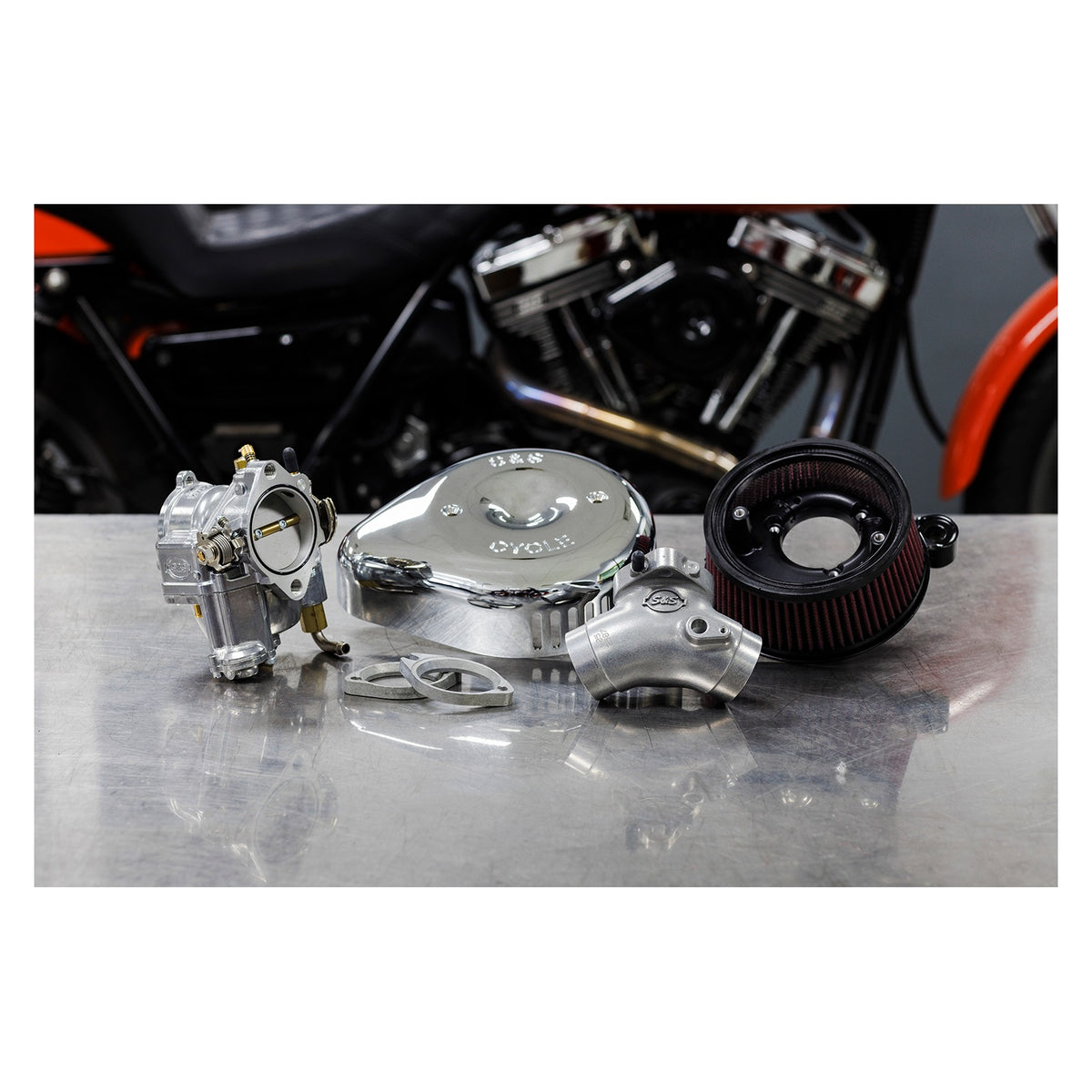 S&S CYCLE - SUPER G CARBURETOR WITH STEALTH AIR CLEANER KIT - CHROME - TWIN CAM