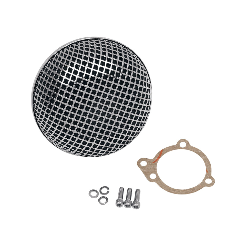 DRAG SPECIALTIES - "BOB" RETRO-STYLE AIR CLEANER KIT - CHROME