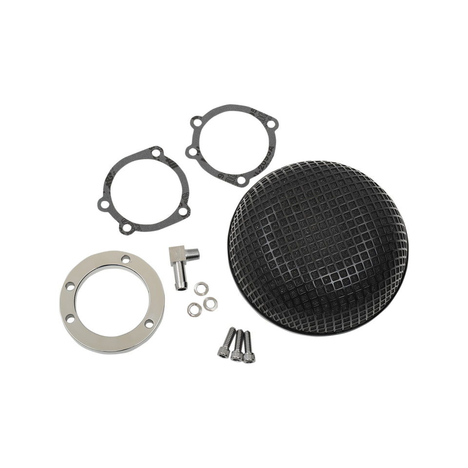 DRAG SPECIALTIES - "BOB" RETRO-STYLE AIR CLEANER KIT - BLACK