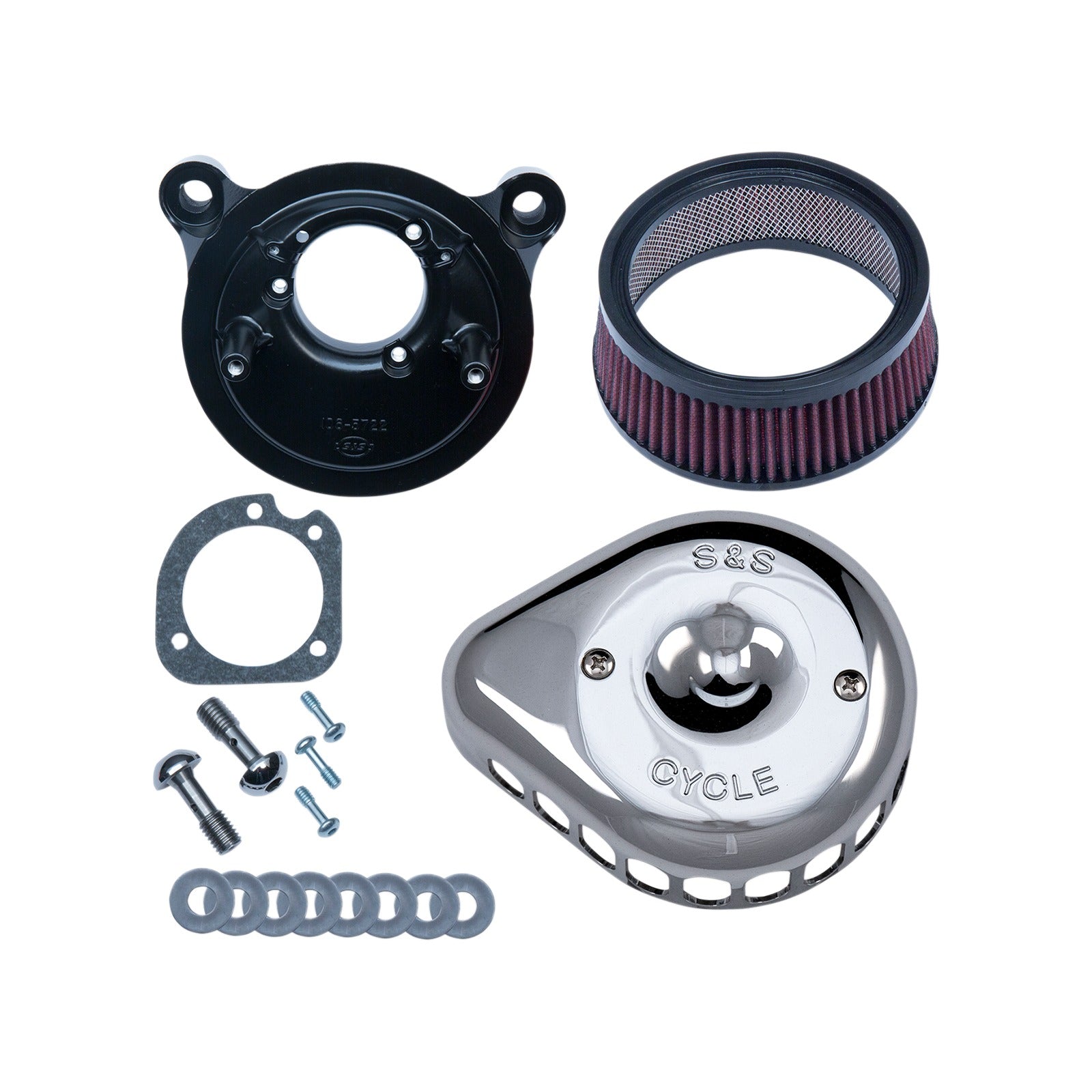 S&S CYCLE - MINI TEARDROP STEALTH AIR CLEANER KIT - CHROME