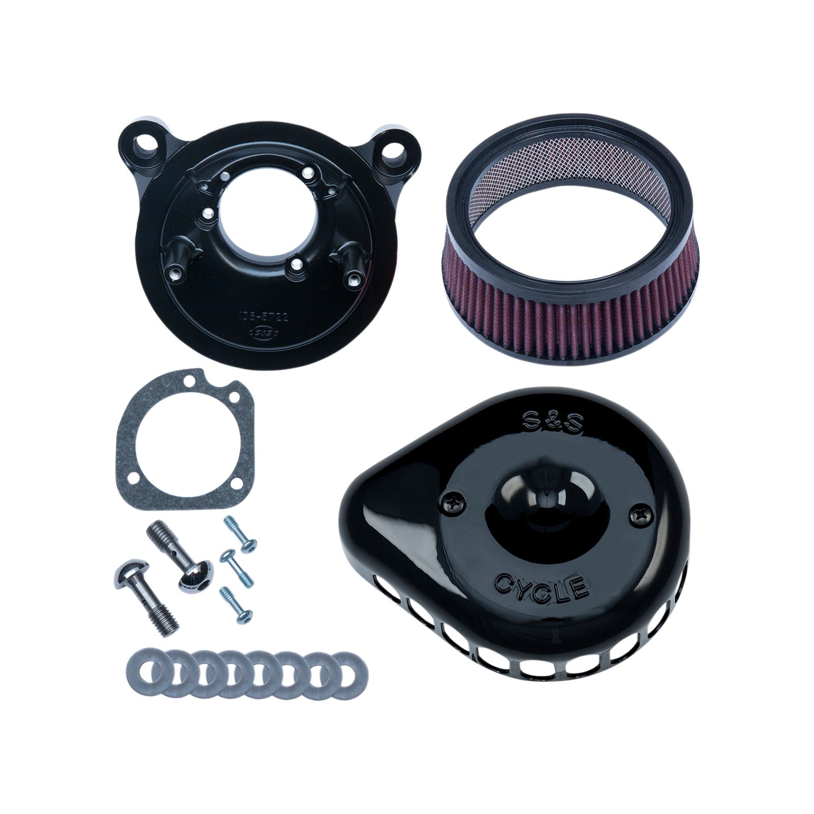 S&S CYCLE - MINI TEARDROP STEALTH AIR CLEANER KIT - GLOSS BLACK
