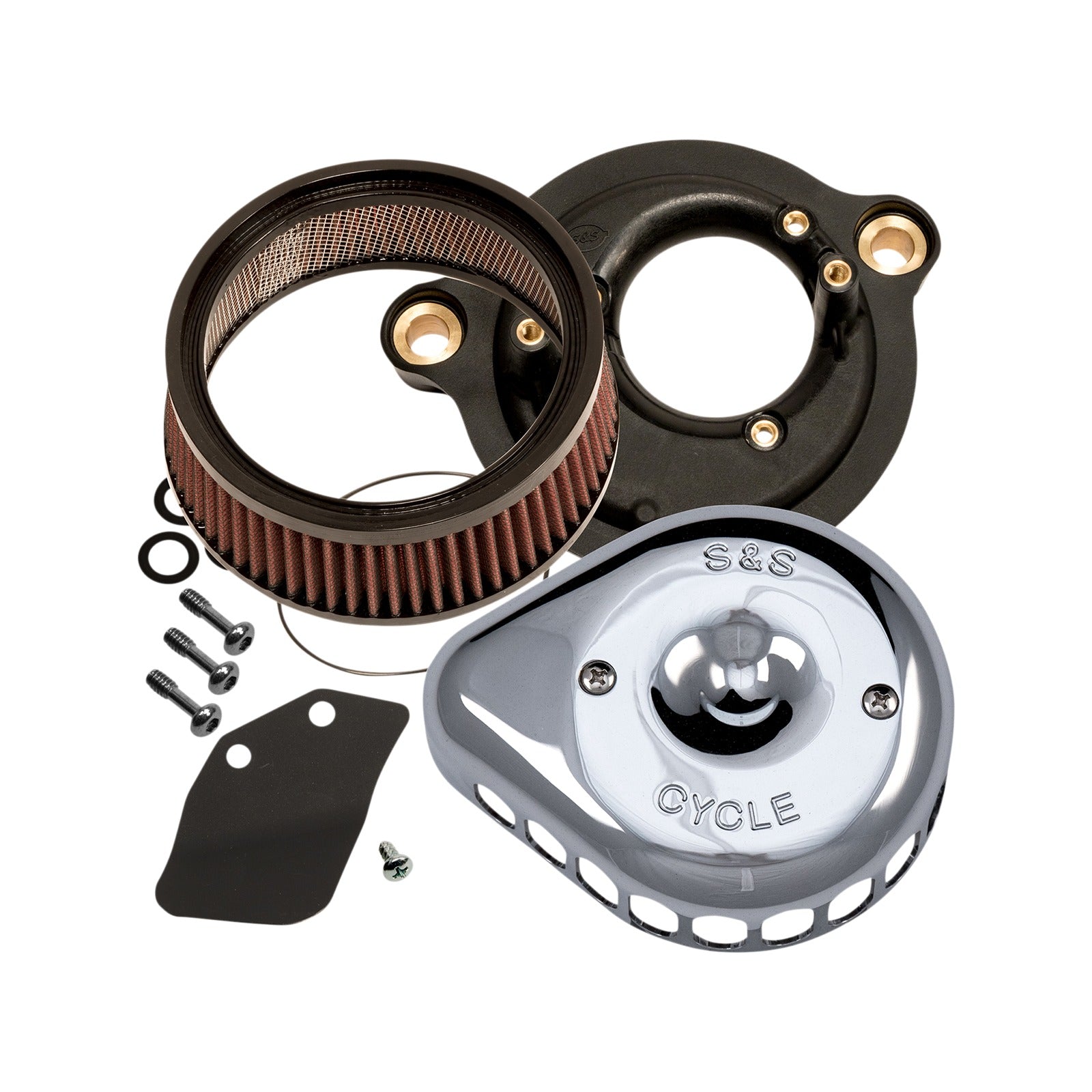 S&S CYCLE - MINI TEARDROP STEALTH AIR CLEANER KIT - CHROME