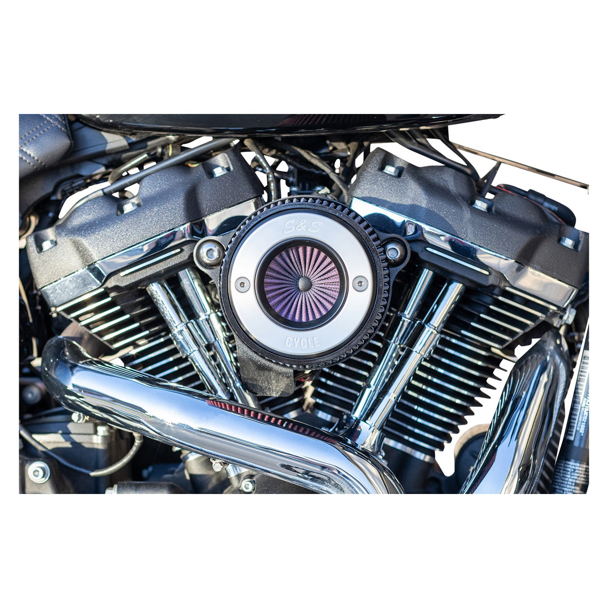 S&S CYCLE - AIR STINGER STEALTH AIR CLEANER KIT - CHROME RING