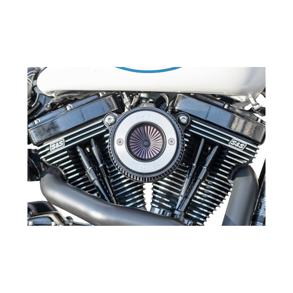 S&S CYCLE - AIR STINGER STEALTH AIR CLEANER KIT - BLACK CHROME RING