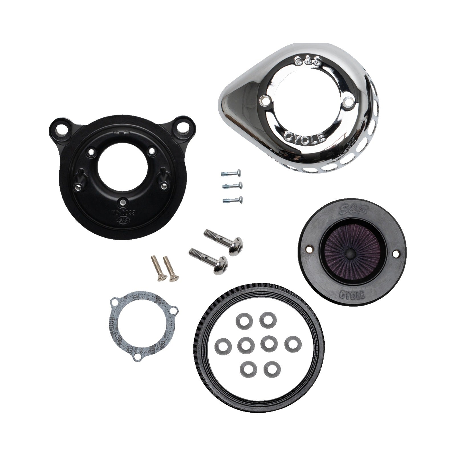 S&S CYCLE - AIR STINGER STEALTH AIR CLEANER KIT - CHROME