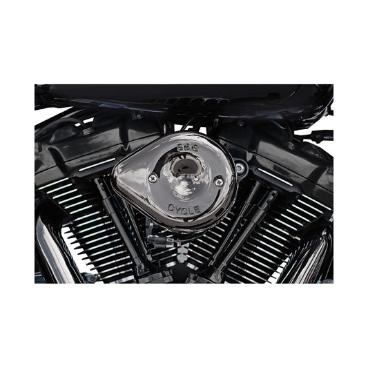 S&S CYCLE - STEALTH MINI TEARDROP AIR CLEANER - M8 - LAVA CHROME