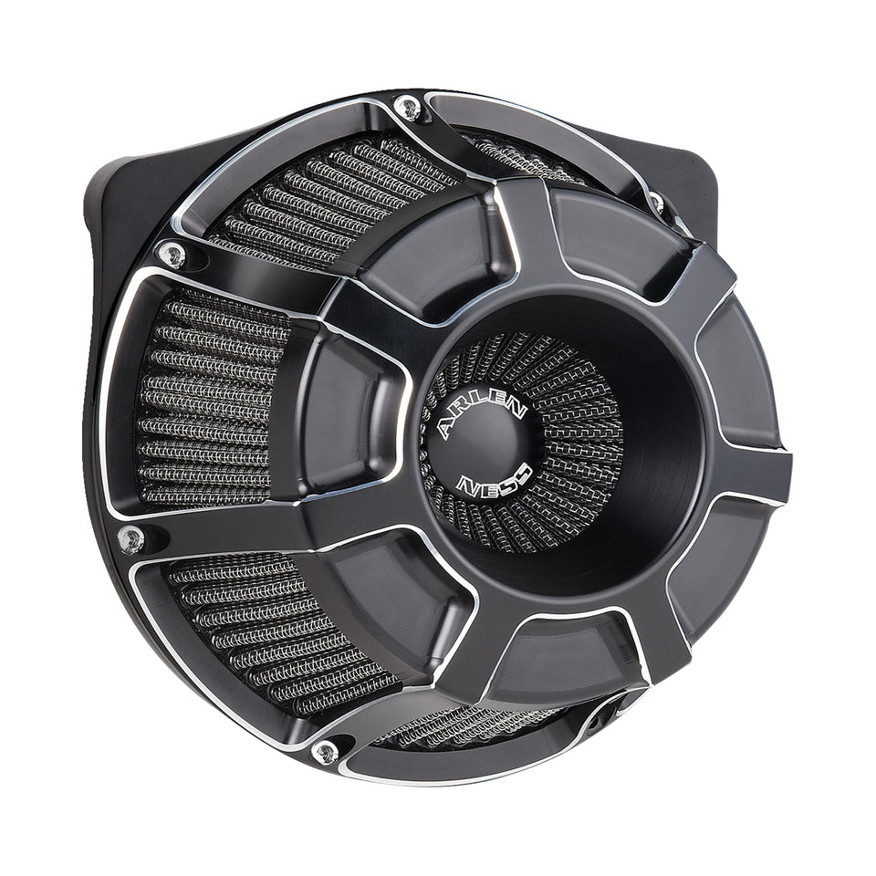 ARLEN NESS - INVERTED SERIES AIR CLEANER KIT - BEVELED - BLACK