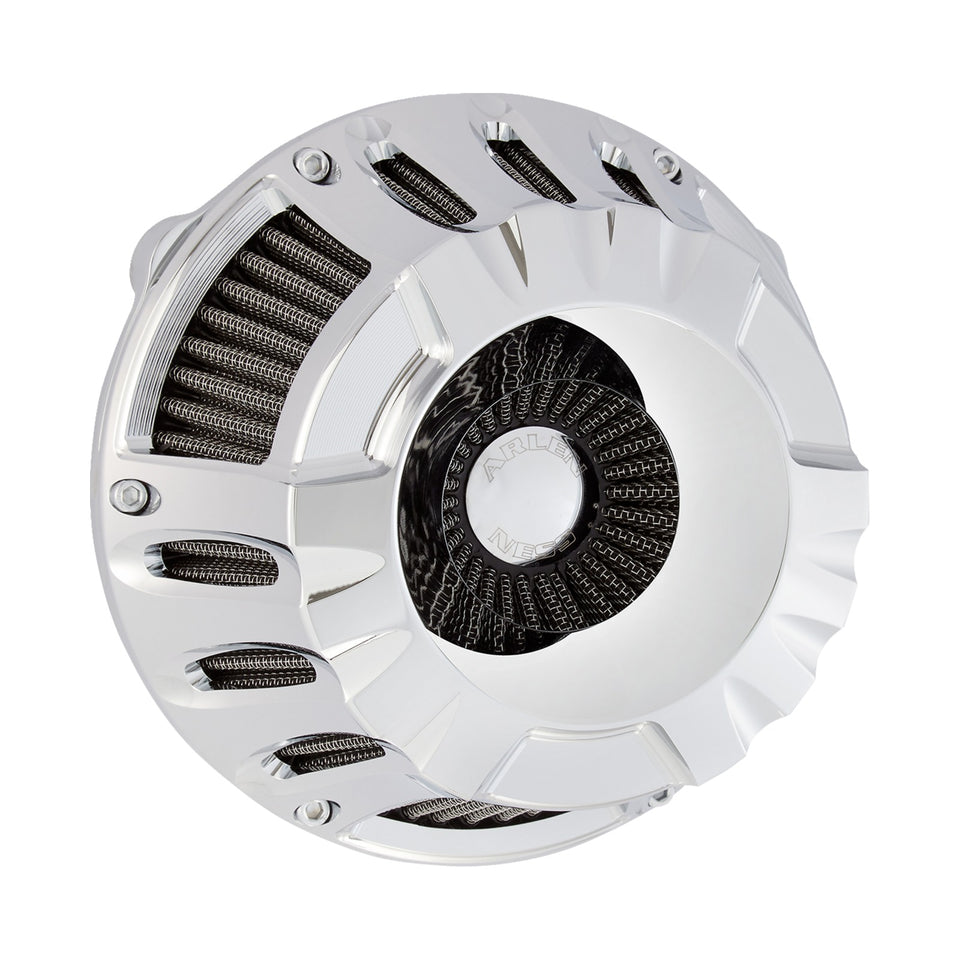 ARLEN NESS - INVERTED SERIES AIR CLEANER KIT - DEEP CUT - CHROME