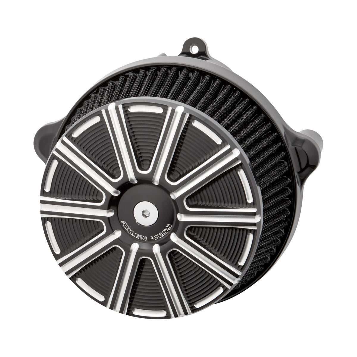 ARLEN NESS - BIG SUCKER(TM) STAGE 1 AIR CLEANER KIT WITH COVER - 10 GAUGE - BLACK WITH MACHINED ACCENTS