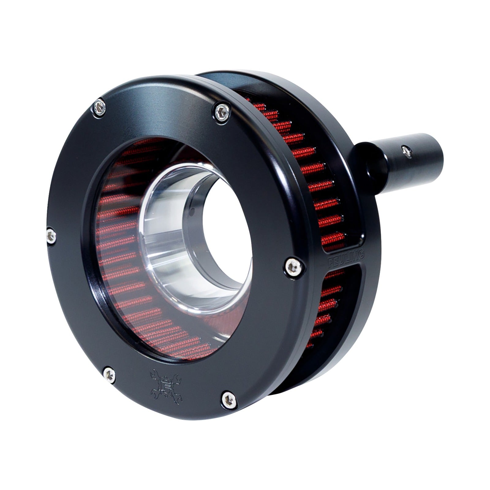 FEULING PARTS - SLIM BA AIR CLEANER KIT - BLACK/CLEAR - RED FILTER - '93-'99 EVO BIG TWIN