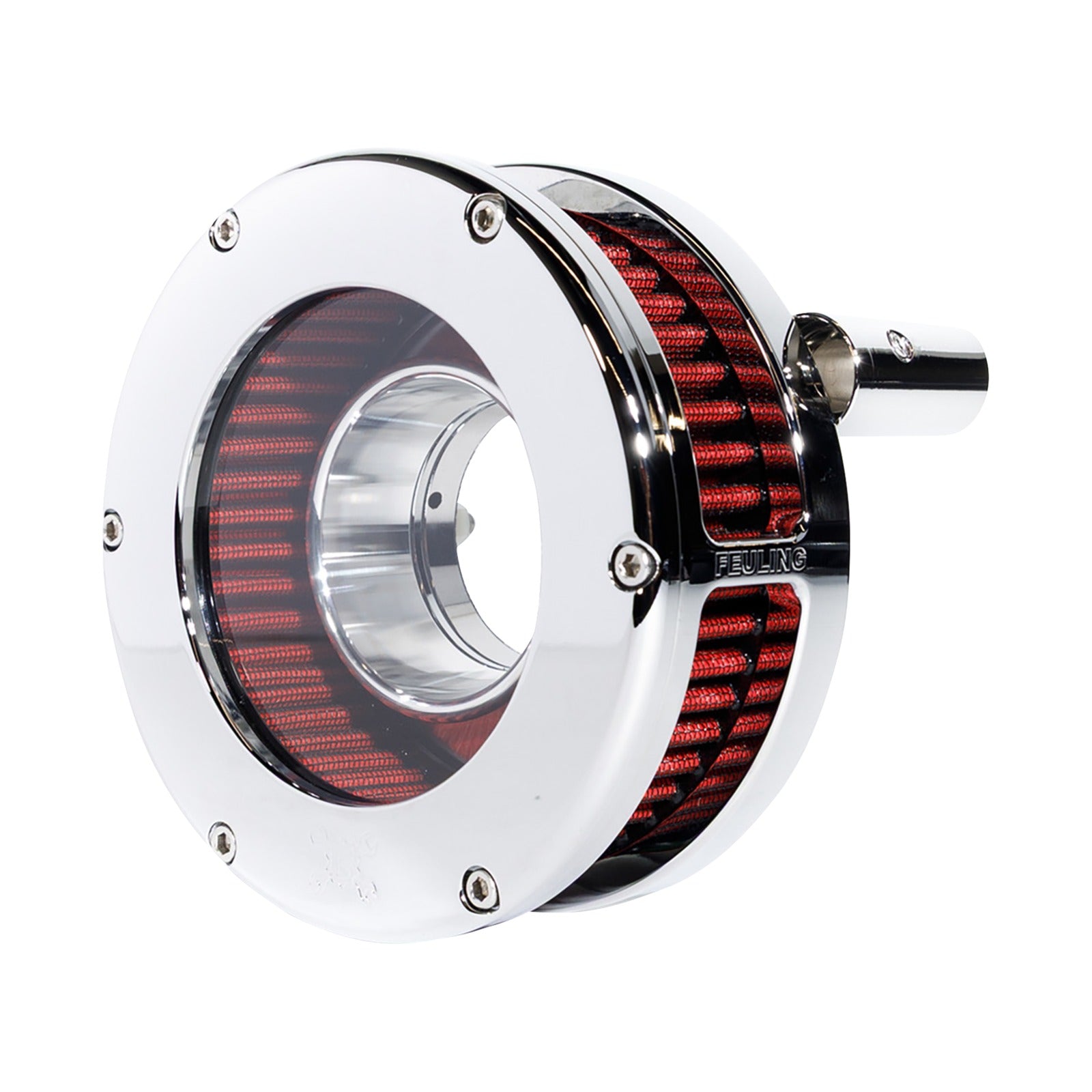 FEULING PARTS - SLIM BA AIR CLEANER KIT - CHROME/CLEAR - RED FILTER - TWIN CAM