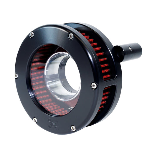 FEULING PARTS - SLIM BA AIR CLEANER KIT - BLACK/CLEAR - RED FILTER - '08-'17 TWIN CAM