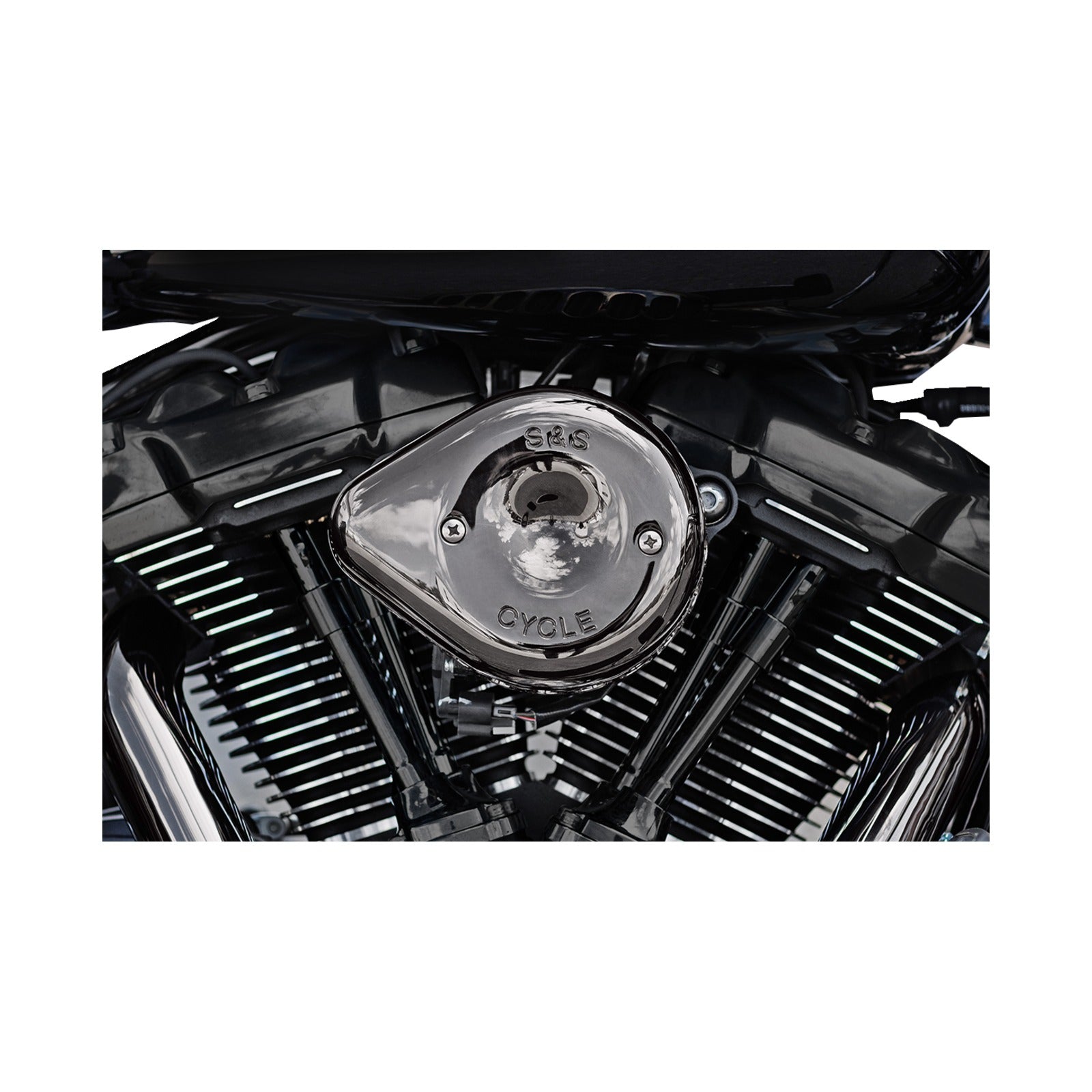 S&S CYCLE - STEALTH MINI TEARDROP AIR CLEANER COVER - M8 - LAVA CHROME