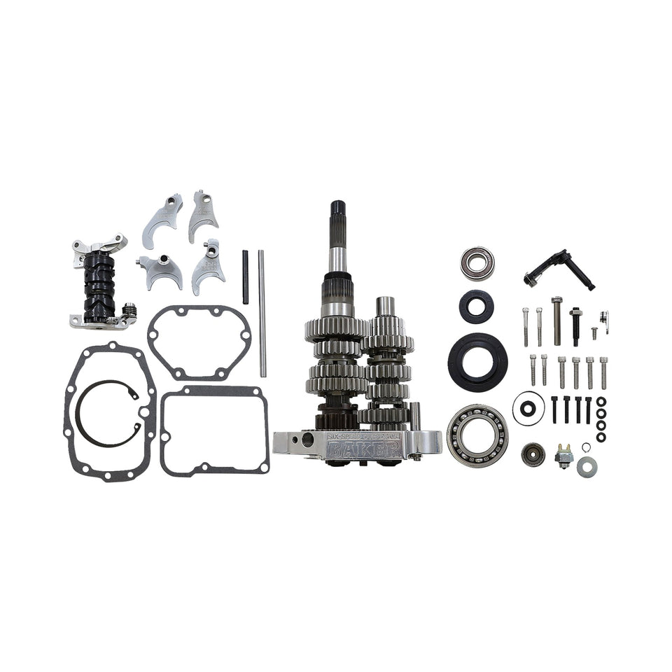 BAKER DRIVETRAIN - GEAR SET - OVERDRIVE/6-SPEED - POLISHED - SOFTAIL/DYNA/FXR