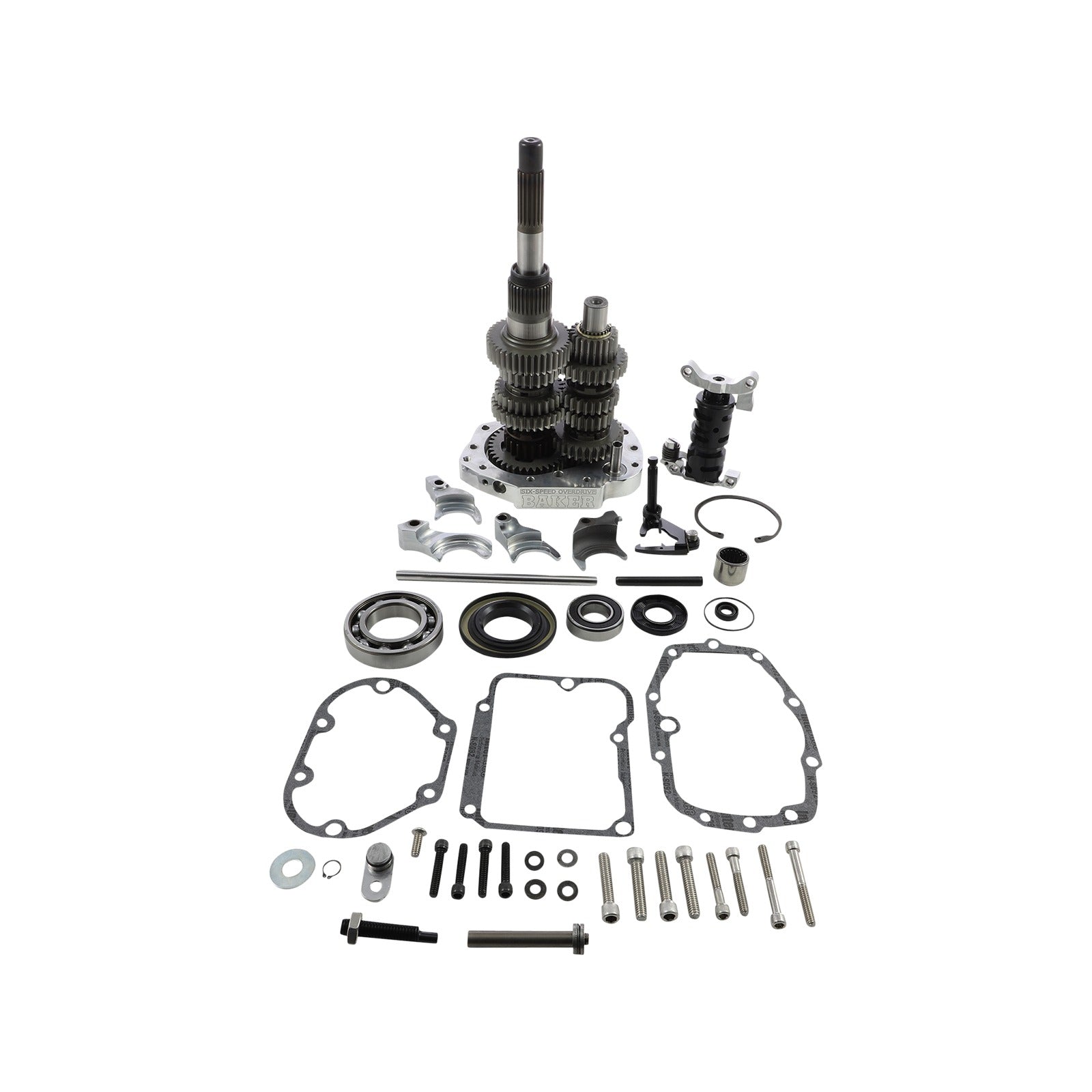 BAKER DRIVETRAIN - GEAR SET - OVERDRIVE/6-SPEED - POLISHED - '90-'97 HARLEY-DAVIDSON