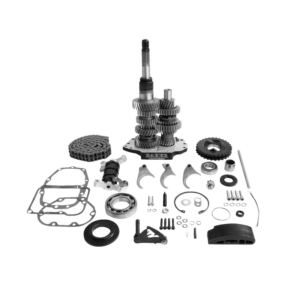 BAKER DRIVETRAIN - DIRECT DRIVE GEAR SET - 6-SPEED - BLACK - '90-'97 SOFTAIL/DYNA