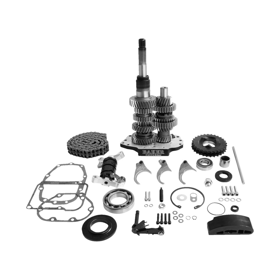 BAKER DRIVETRAIN - DIRECT DRIVE GEAR SET - 6-SPEED - BLACK - '01-'06 SOFTAIL/DYNA