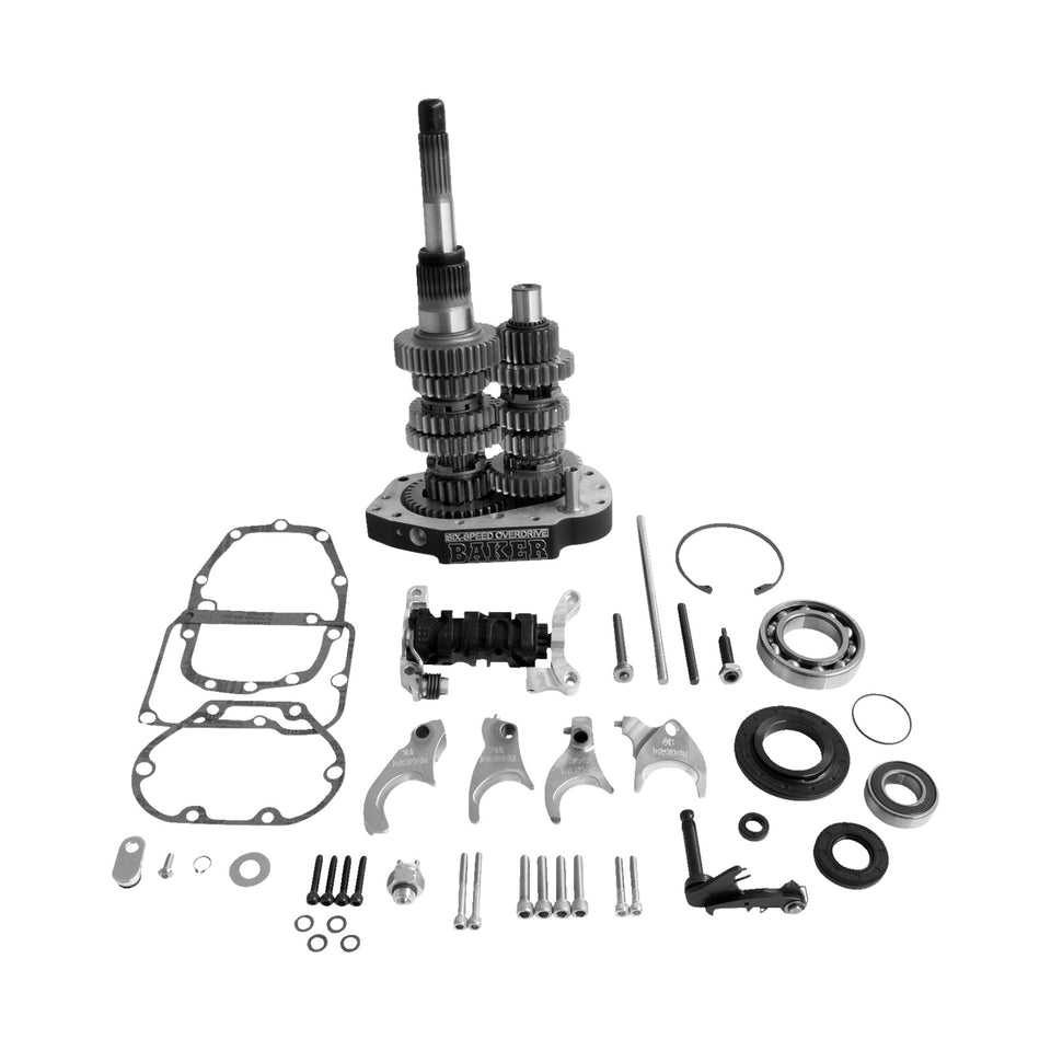 BAKER DRIVETRAIN - GEAR SET - OVERDRIVE/6-SPEED - BLACK - SOFTAIL/DYNA/FXR