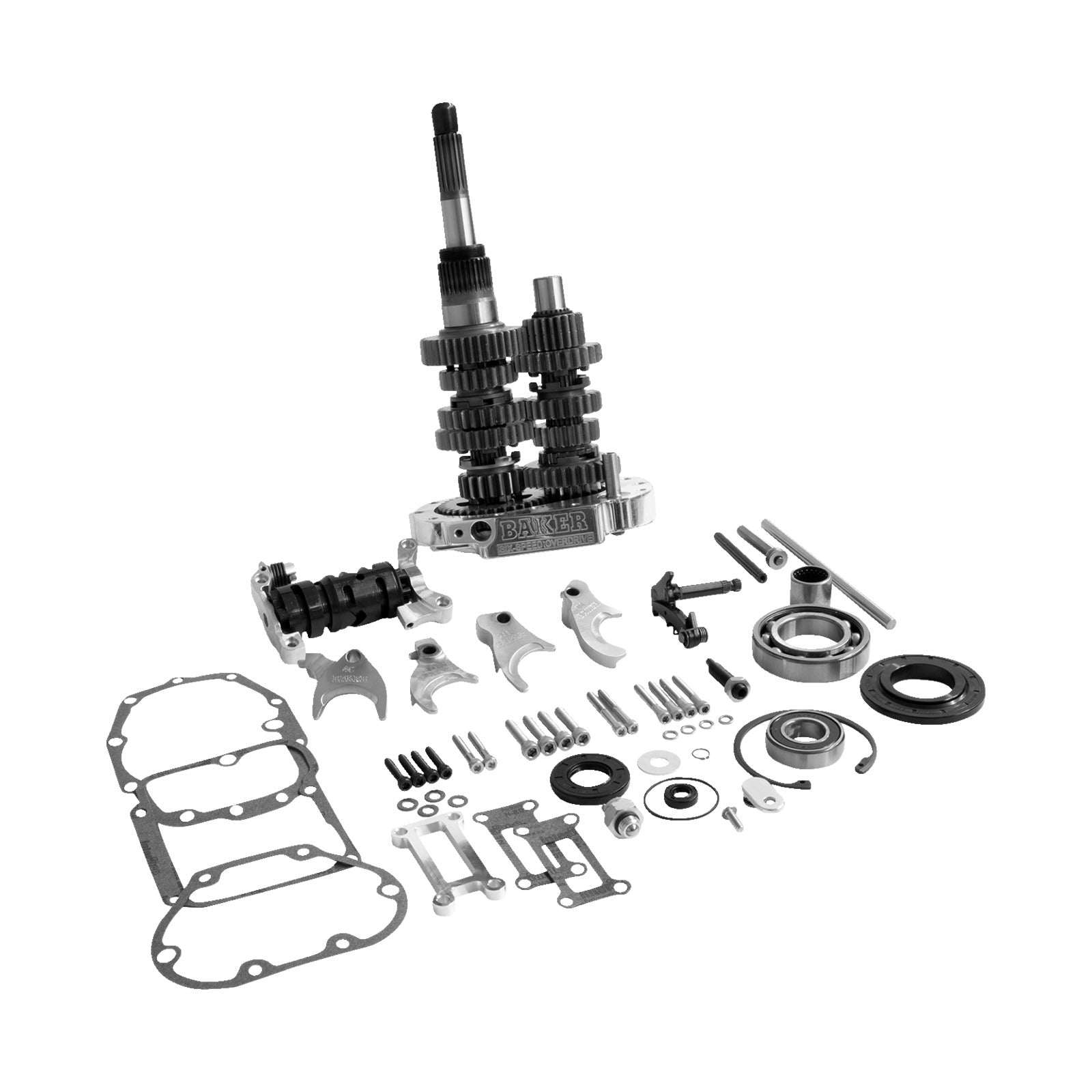 BAKER DRIVETRAIN - GEAR SET - OVERDRIVE/6-SPEED - POLISHED