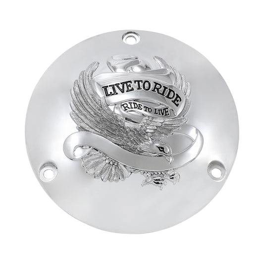 DRAG SPECIALTIES - LIVE TO RIDE DERBY COVER - 3 HOLE - CHROME
