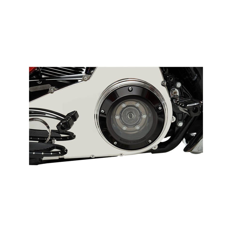 BARNETT - DERBY COVER - SCORPION SERIES - BLACK/ANODIZED - 5 HOLE