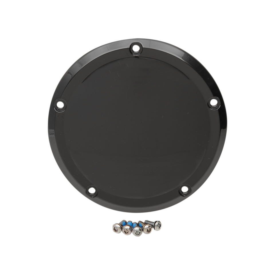 DRAG SPECIALTIES - DERBY COVER - GLOSS BLACK - 5 HOLE - '15-'26 HARLEY-DAVIDSON