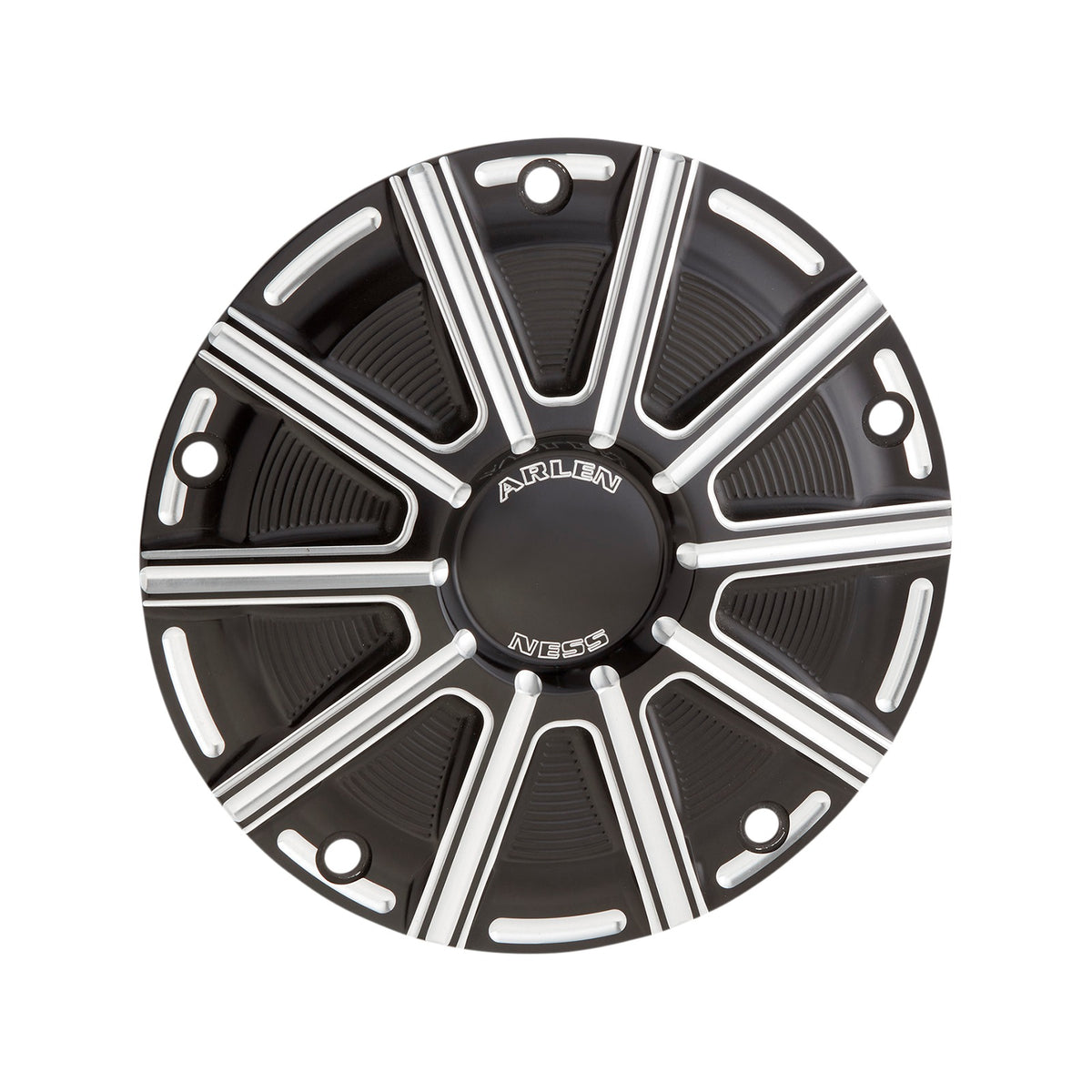 ARLEN NESS - 10-GAUGE DERBY COVER - BLACK/MACHINED - BIG TWIN