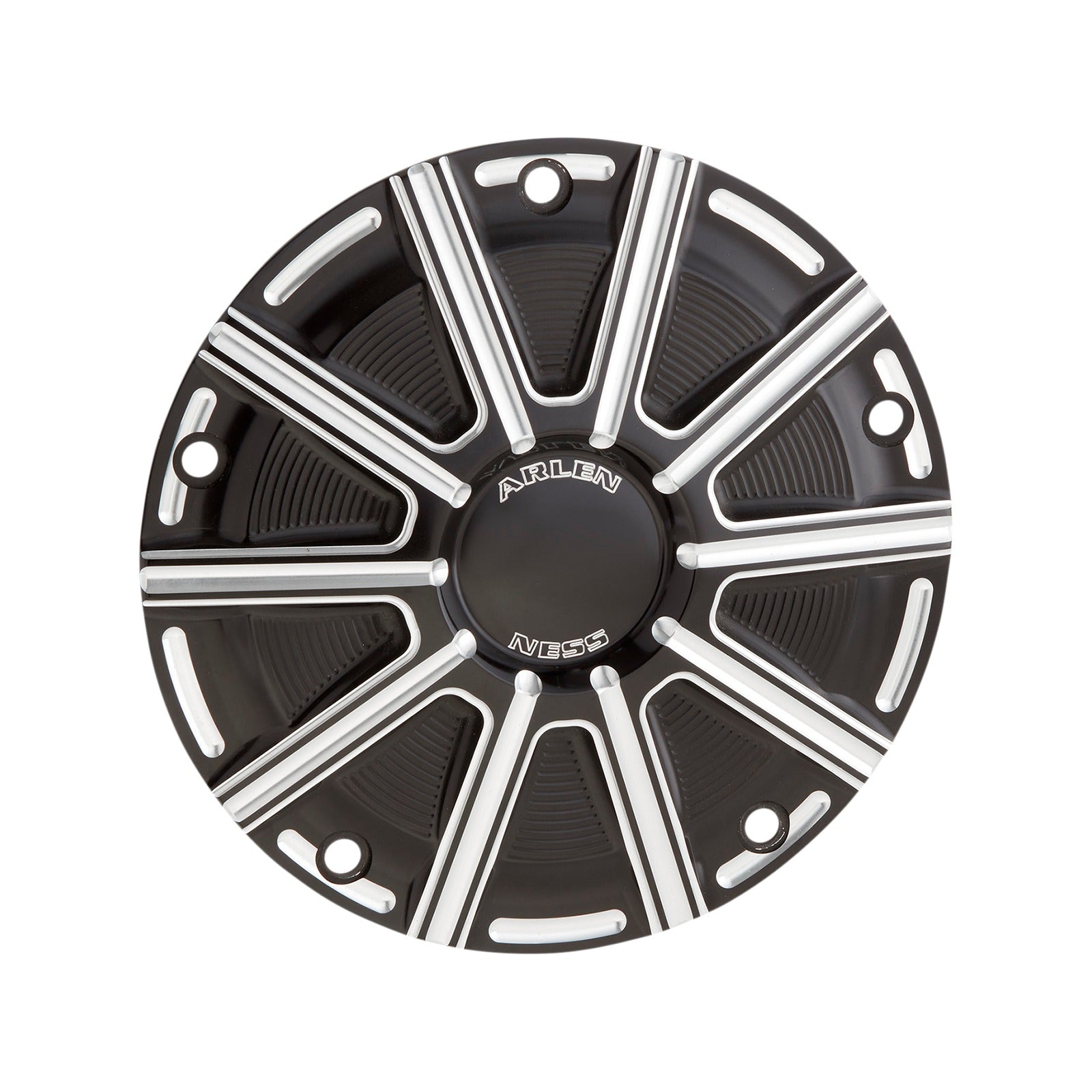 ARLEN NESS - 10-GAUGE DERBY COVER - BLACK/MACHINED - BIG TWIN