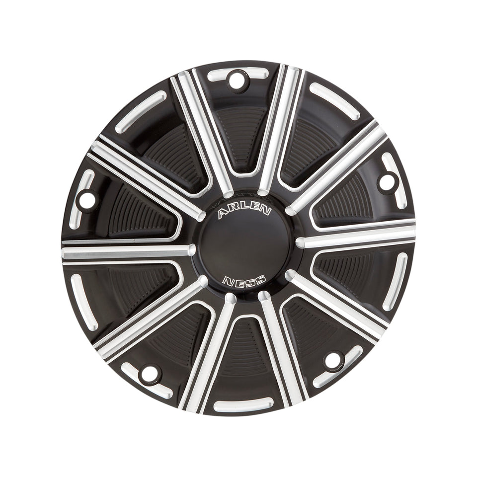 ARLEN NESS - 10-GAUGE DERBY COVER - BLACK/MACHINED - BIG TWIN