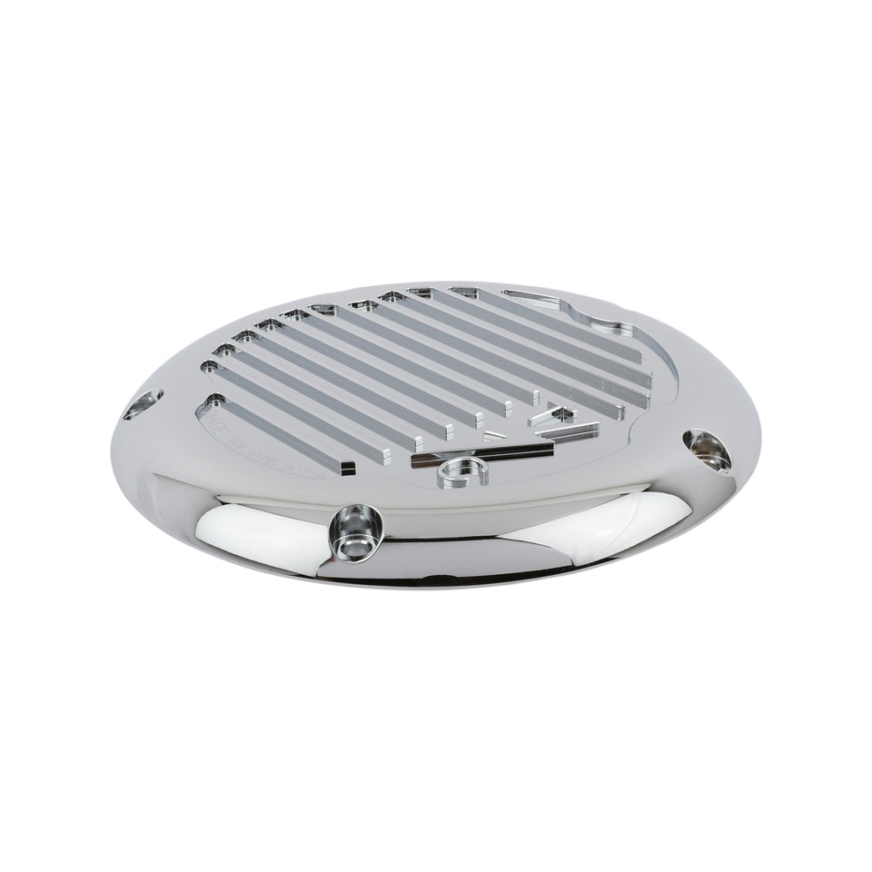 THRASHIN SUPPLY CO. - DERBY COVER WITHOUT GASKET - FINNED - CHROME - 5 HOLE