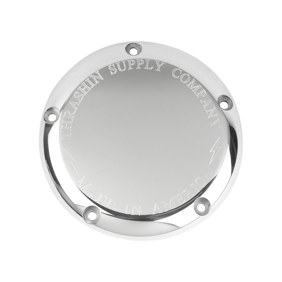 THRASHIN SUPPLY CO. - DERBY COVER WITHOUT GASKET - FINNED - CHROME - 5 HOLE