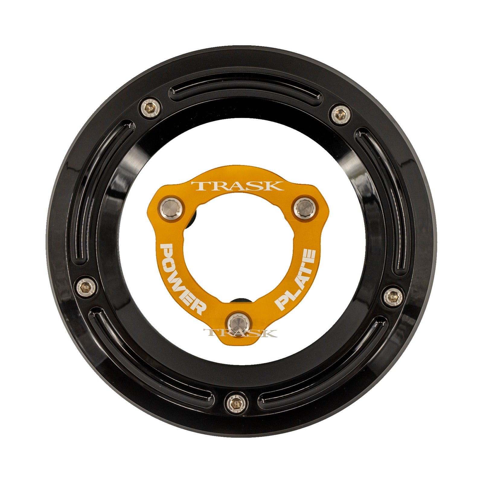 TRASK - DERBY COVER WITH POWER PLATE - BLACK/GOLD - KIT - '17-'25 HARLEY-DAVIDSON