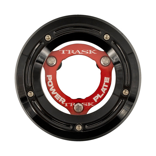 TRASK - DERBY COVER WITH POWER PLATE - BLACK/RED - KIT - '18-'25 SOFTAIL