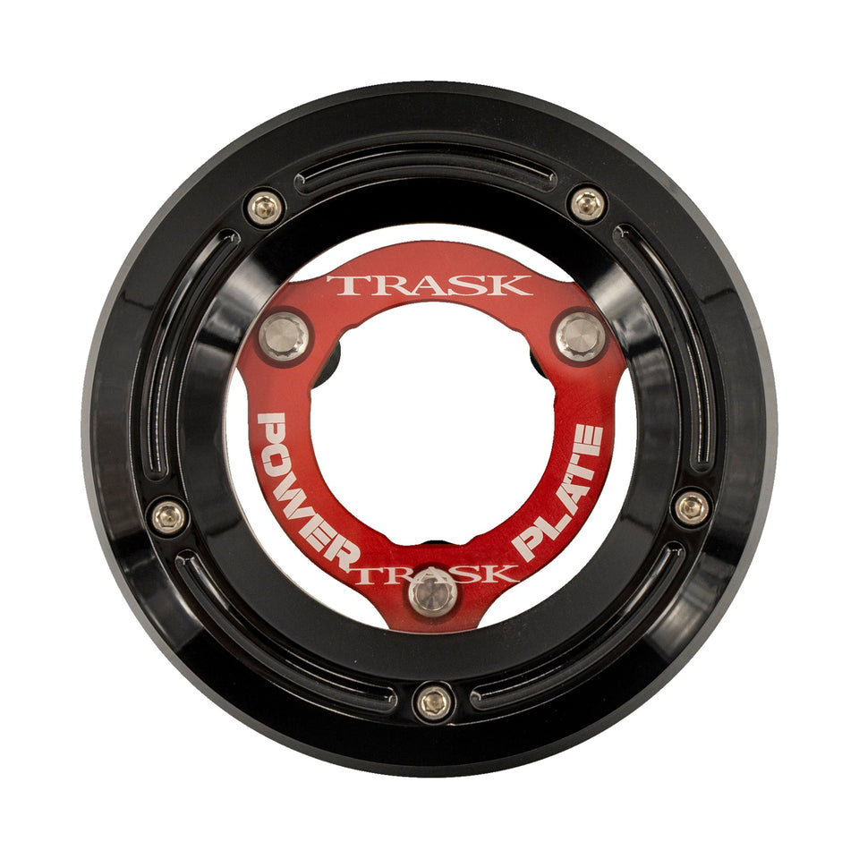 TRASK - DERBY COVER WITH POWER PLATE - BLACK/RED - KIT - '18-'25 SOFTAIL