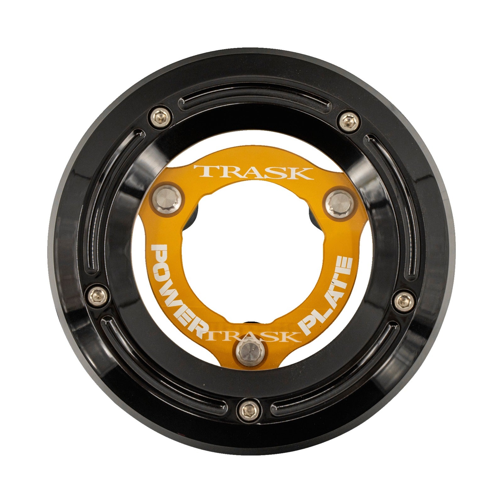 TRASK - DERBY COVER WITH POWER PLATE - BLACK/GOLD - KIT - '18-'25 SOFTAIL