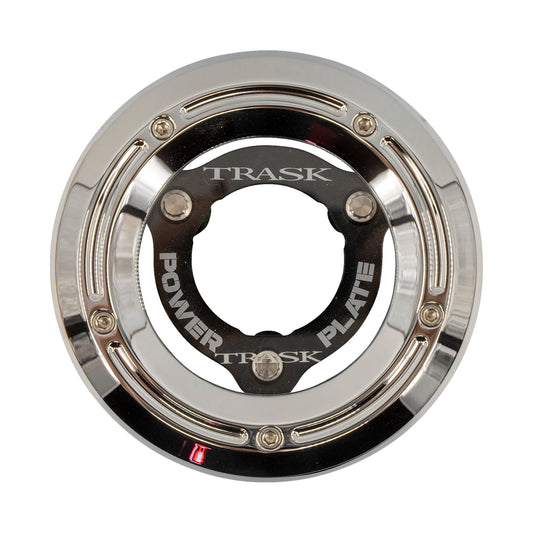 TRASK - DERBY COVER WITH POWER PLATE - CHROME/BLACK - KIT - '18-'25 SOFTAIL