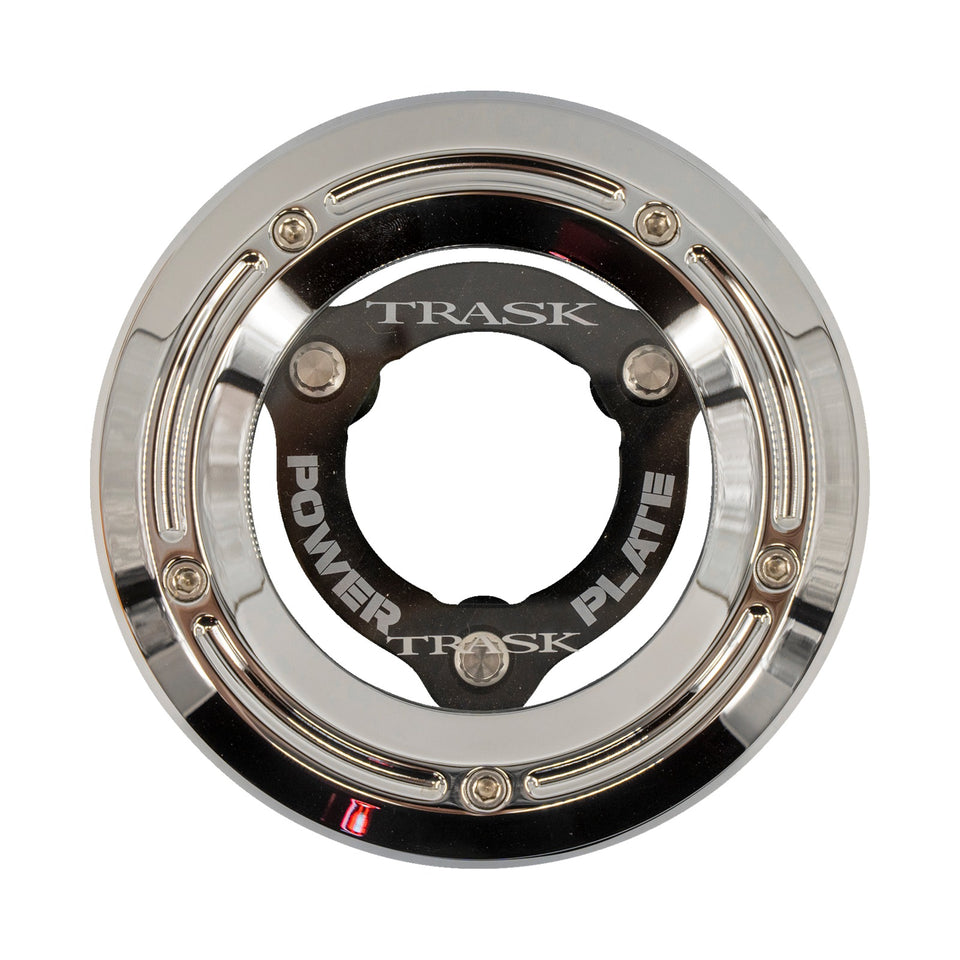 TRASK - DERBY COVER WITH POWER PLATE - CHROME/BLACK - KIT - '18-'25 SOFTAIL