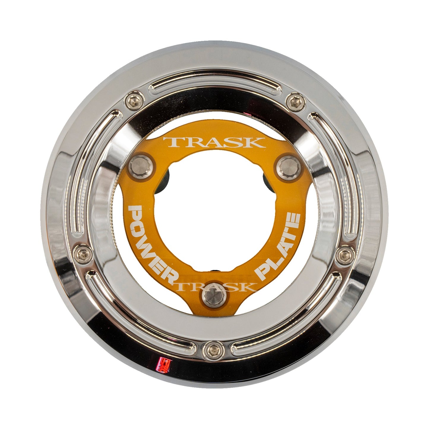 TRASK - DERBY COVER WITH POWER PLATE - CHROME/GOLD - KIT - '18-'25 SOFTAIL