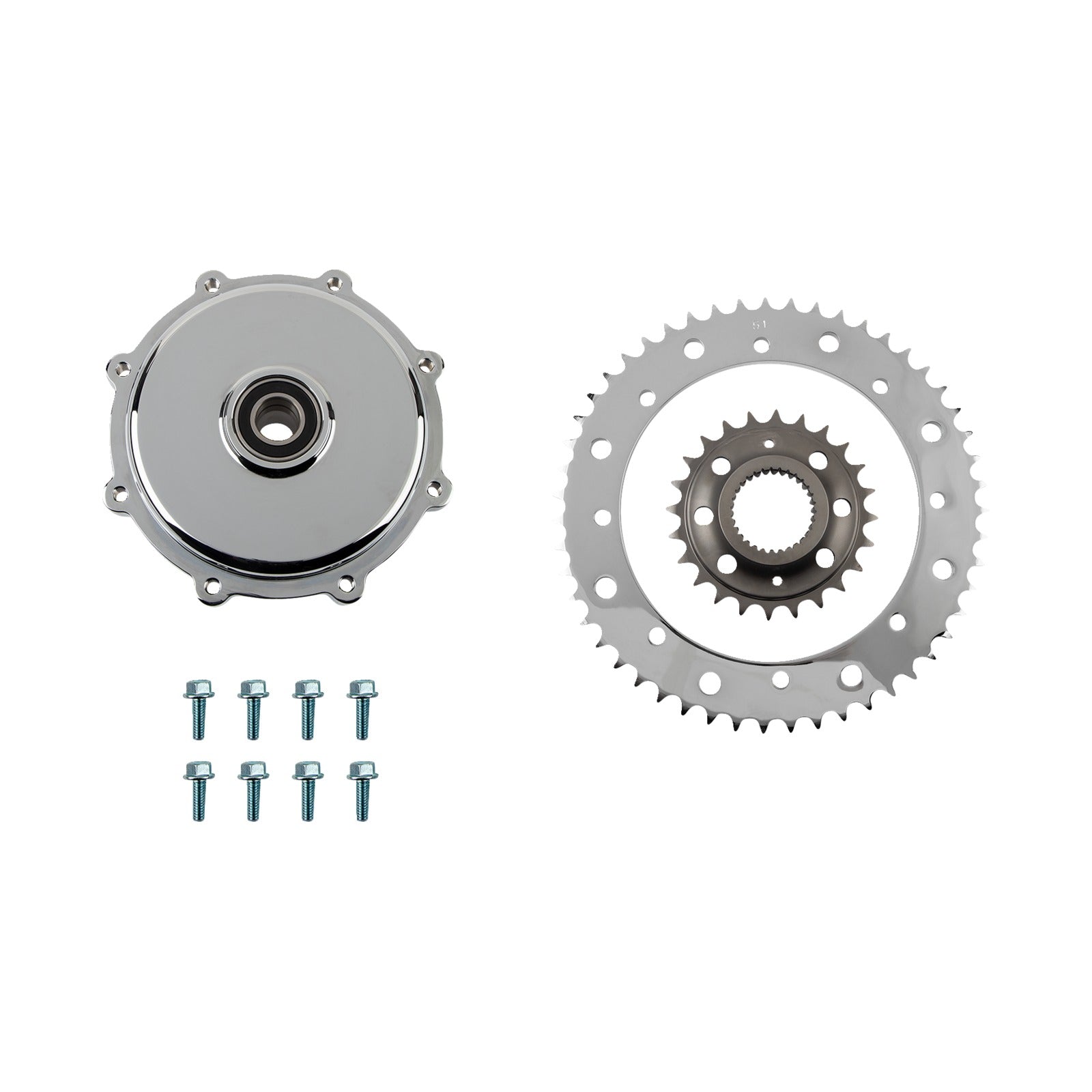 DRAG SPECIALTIES - CONVERSION SPROCKET KIT - CHROME - M8 TOURING/TRIKE