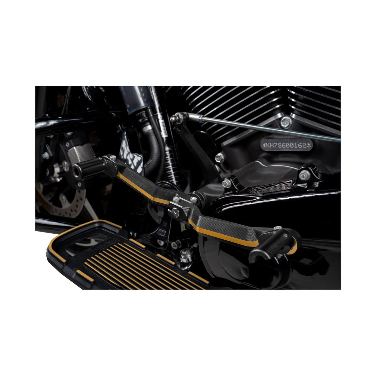 DRAG SPECIALTIES - HEEL/TOE SHIFTER DESIGNED BY GILLES - ADJUSTABLE - BLACK/GOLD